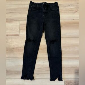 Wild Fable | High Rise Skinny Black Distressed Jeans | 6